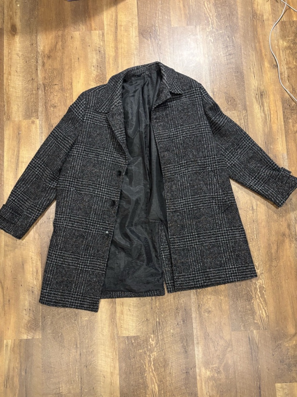 J. Crew Factory Mens Wool Plaid Thompson Car Coat 44 Lined Overcoat Plaid AQ396 - Picture 2 of 6